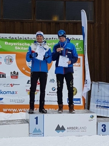 Siegerehrung Teamsprint Anjan Sossau links und Alexander Brandner rechts